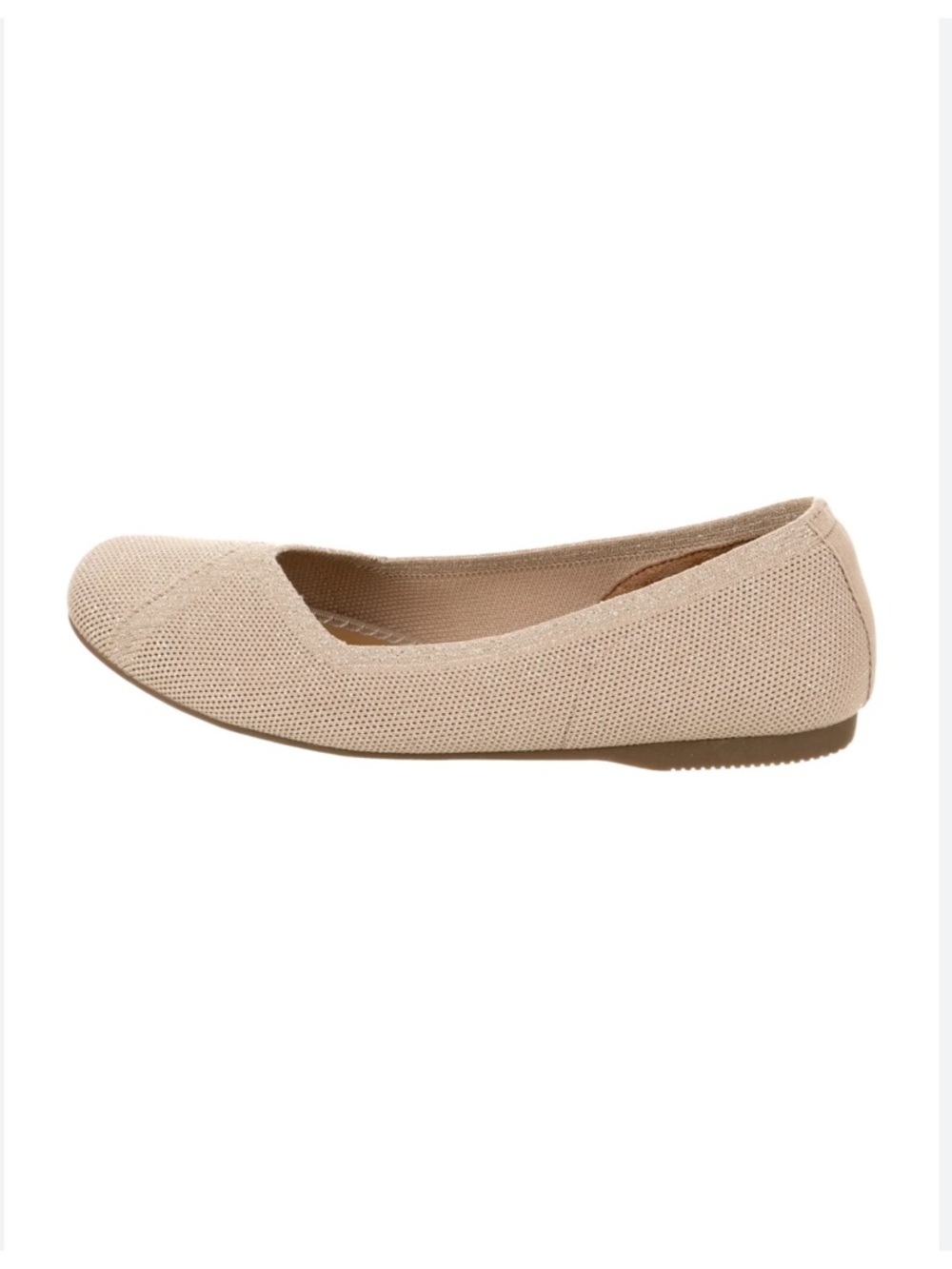 CR 6.5 Haisley Tan Gold Metallic Knit Round Toe Soft Footbed Ballet Flats